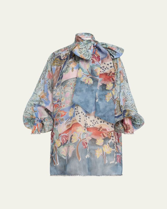Illustration Billow Shift Mini Dress